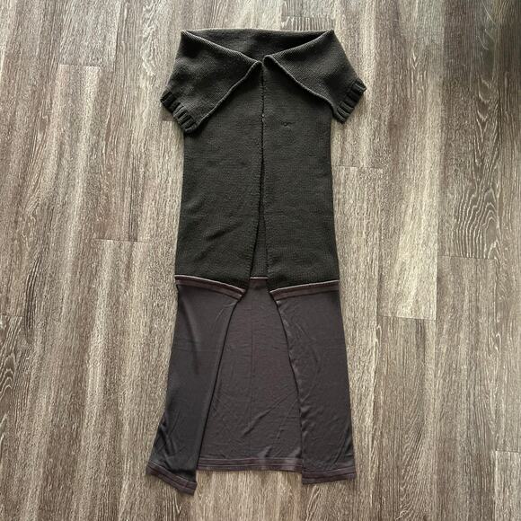 Rick Owens Vintage Queen F/W 2004 Espresso Brown Open Front Long Wool Sweater 44 - Picture 13 of 16